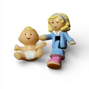 RARE 1990s Polly pocket bluebird babysitting figures lot of 2